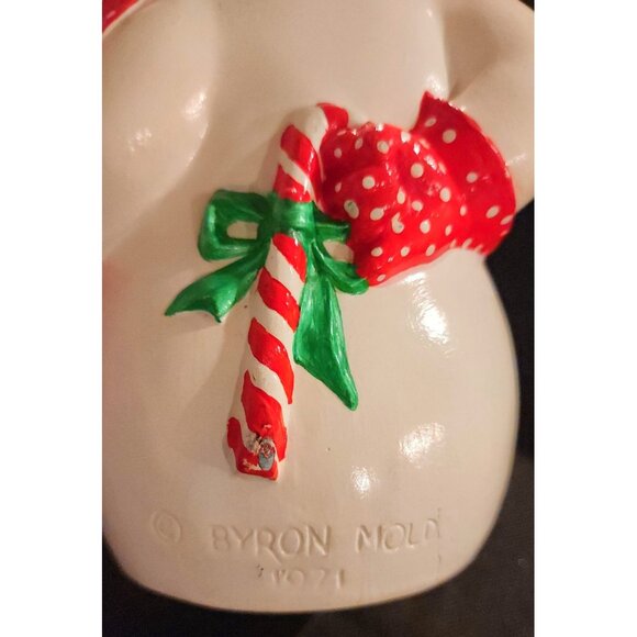 Vintage Ceramic Snowman Figurine With Polka Dot Scarf  Top Hat Decoration - Picture 10 of 12